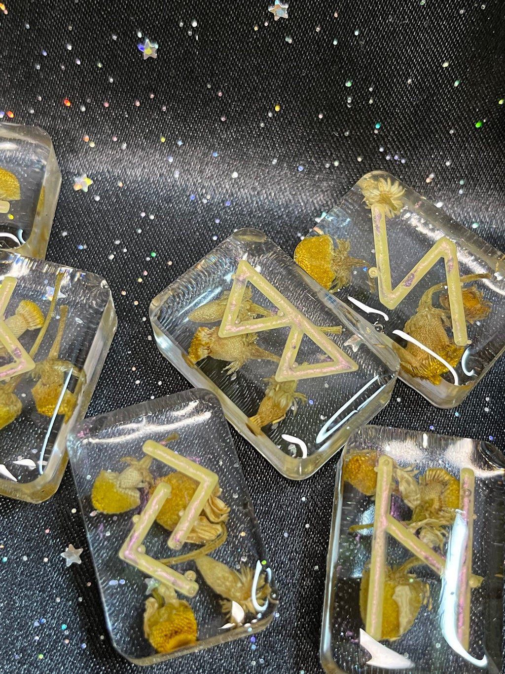 Elder Futhark Runes - Dried Flowers