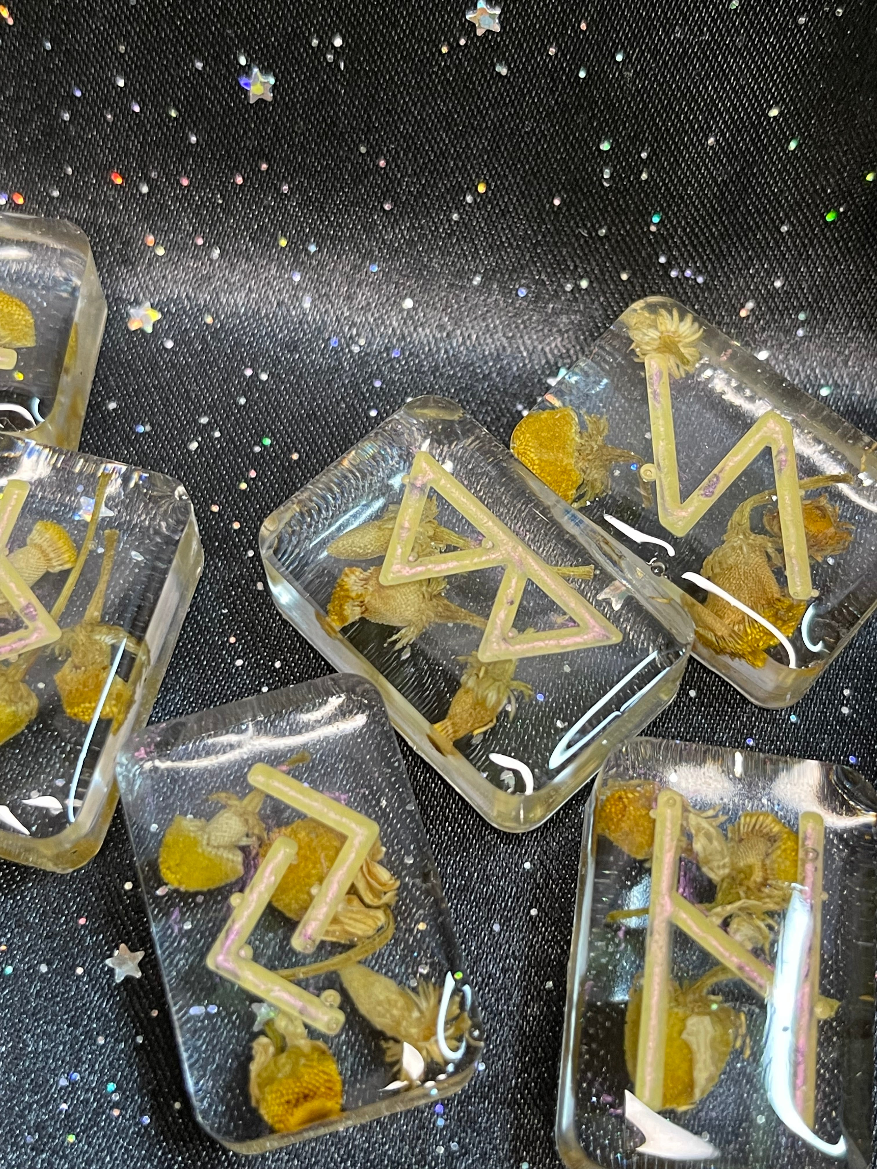 Elder Futhark Runes - Dried Flowers