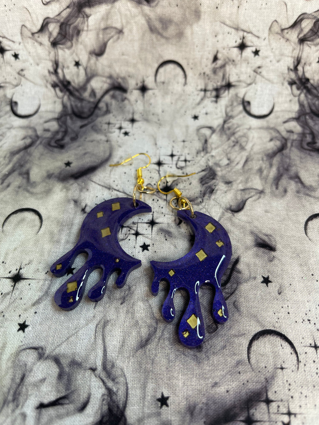 Dripping Half Moon Earrings