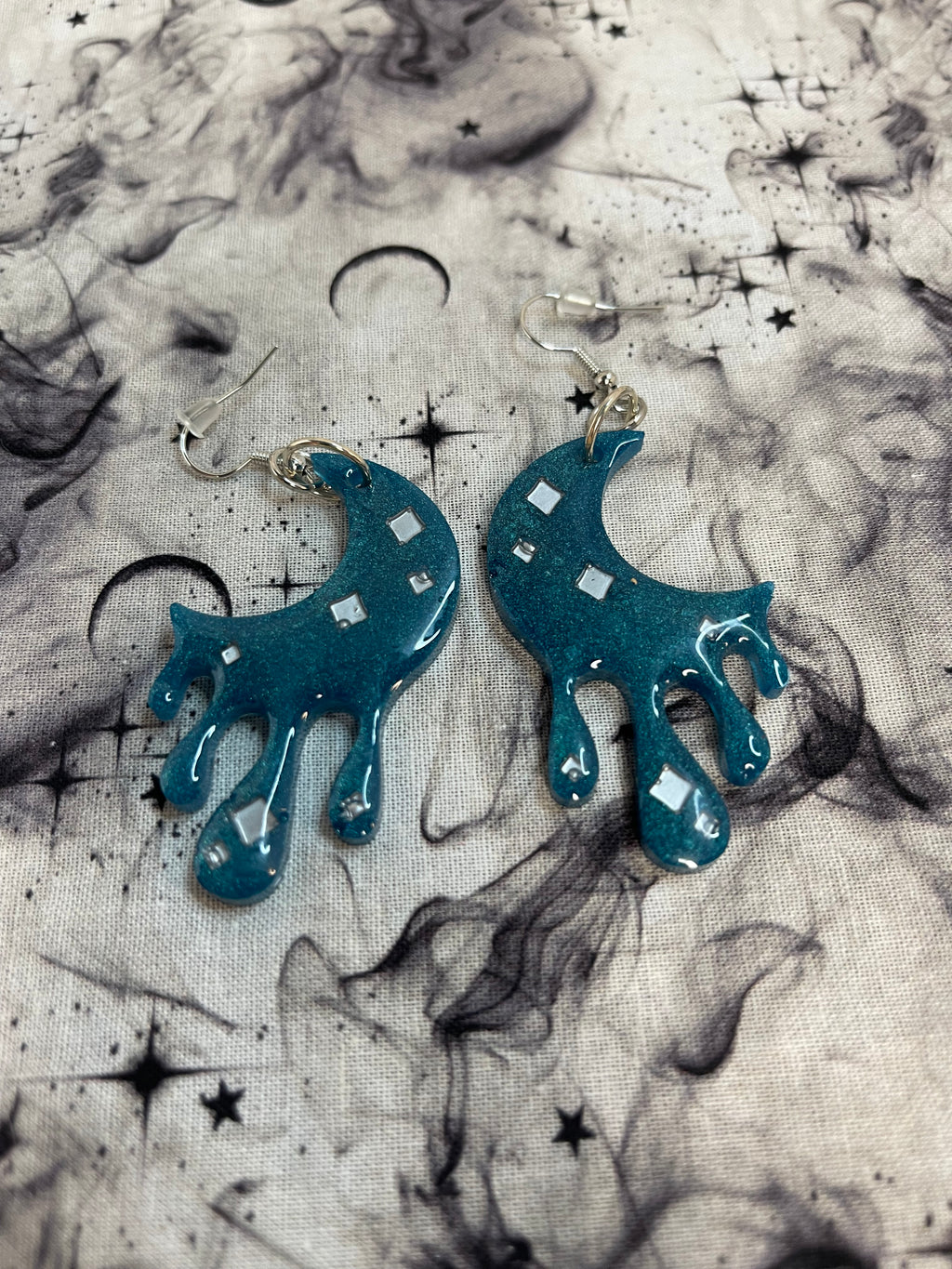 Dripping Half Moon Earrings