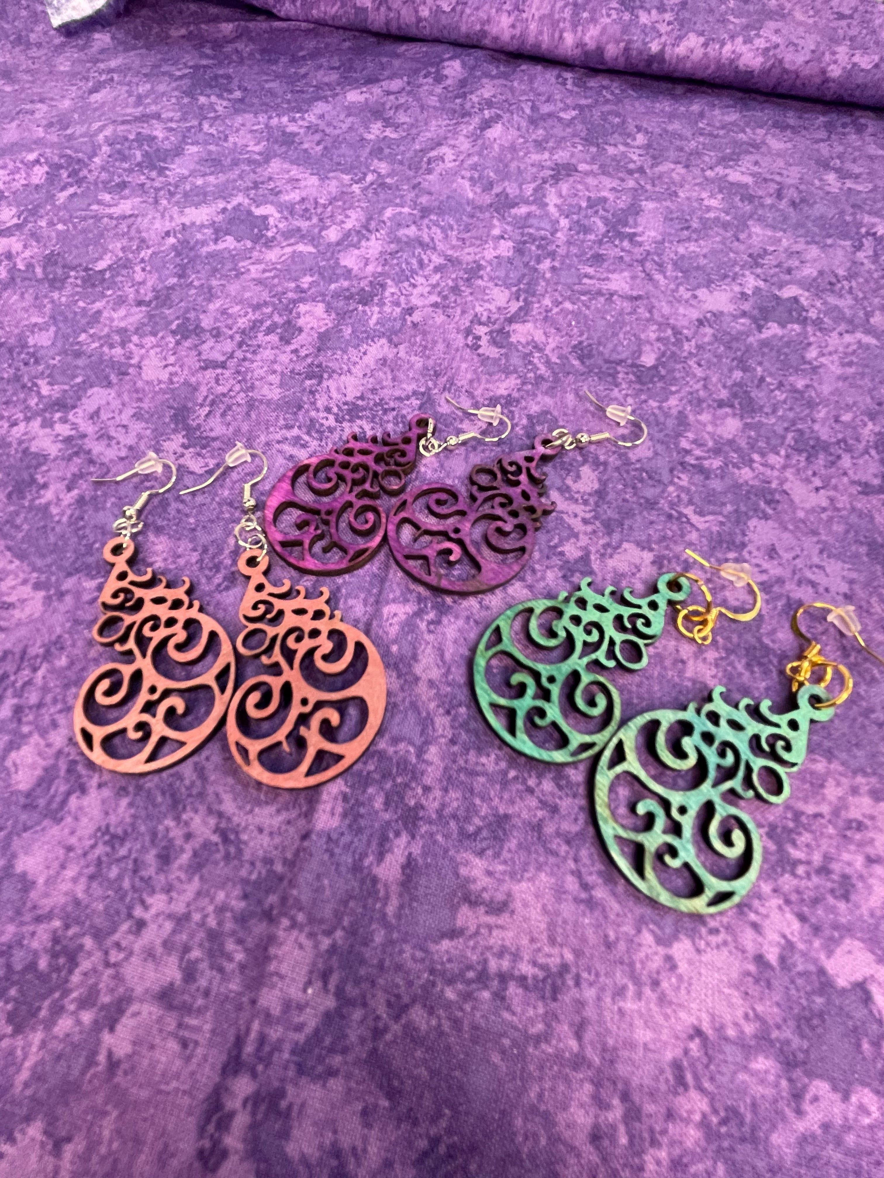 Swirl Wooden Earrings