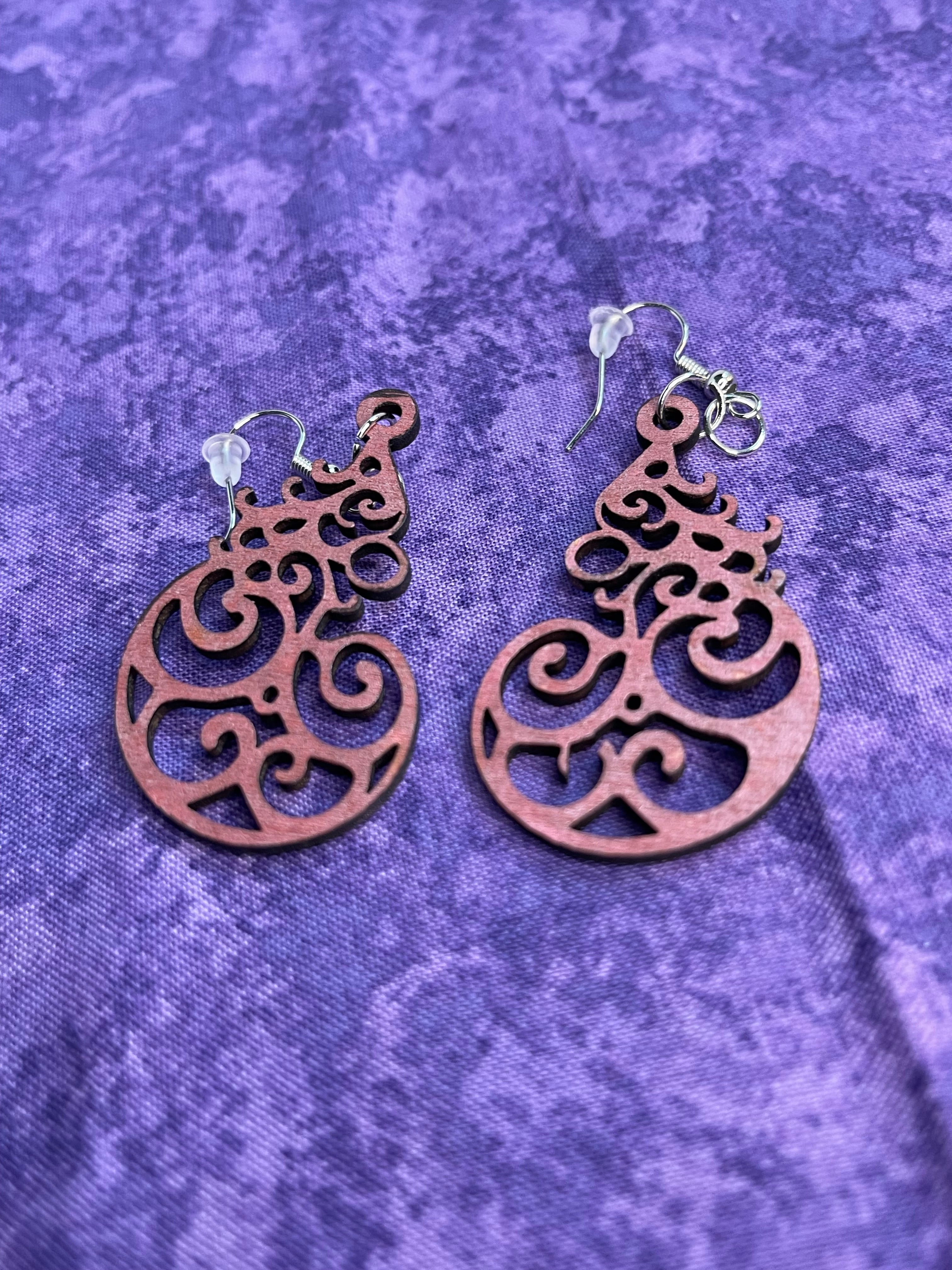 Swirl Wooden Earrings