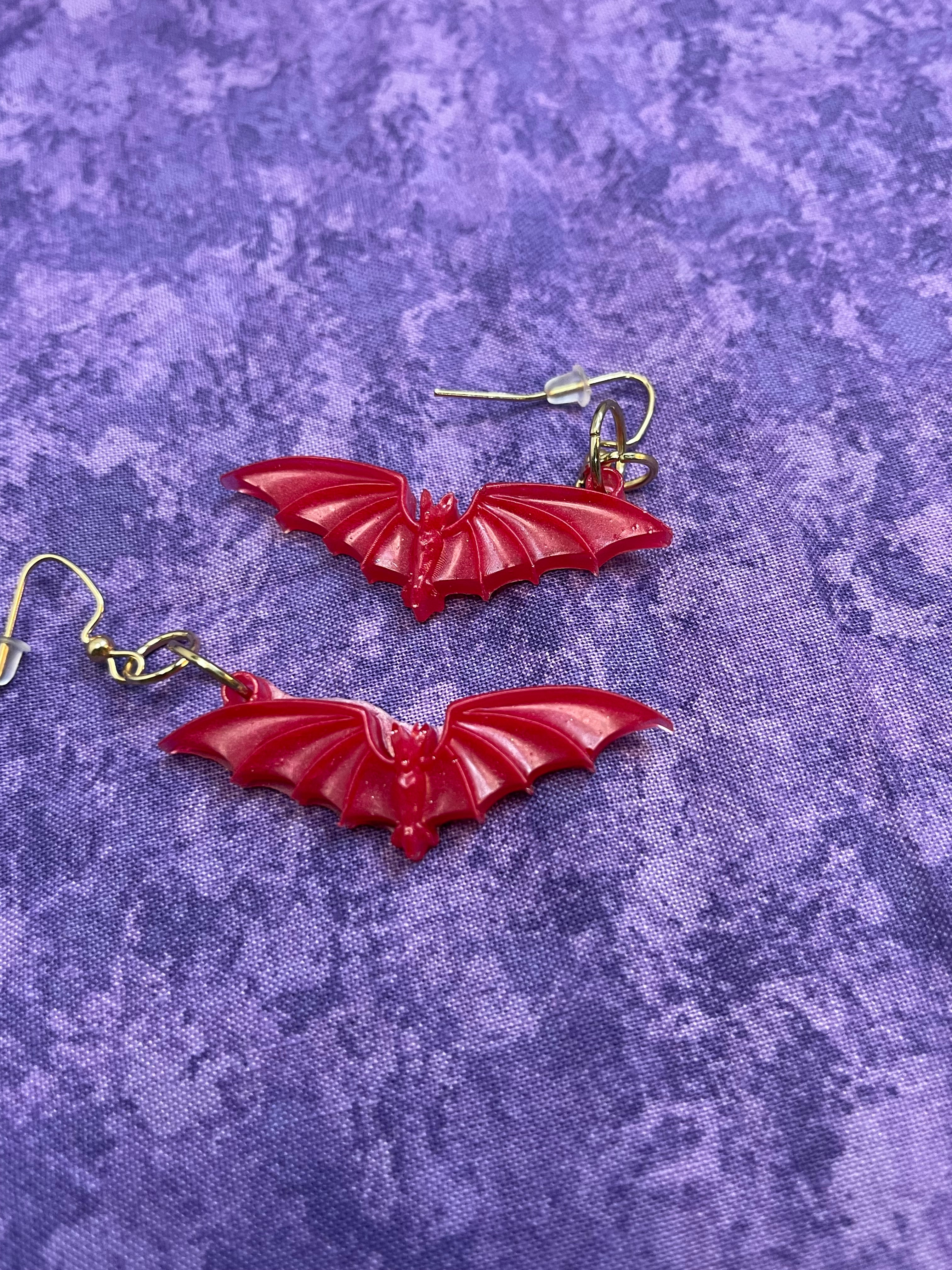 Bat Resin Earrings