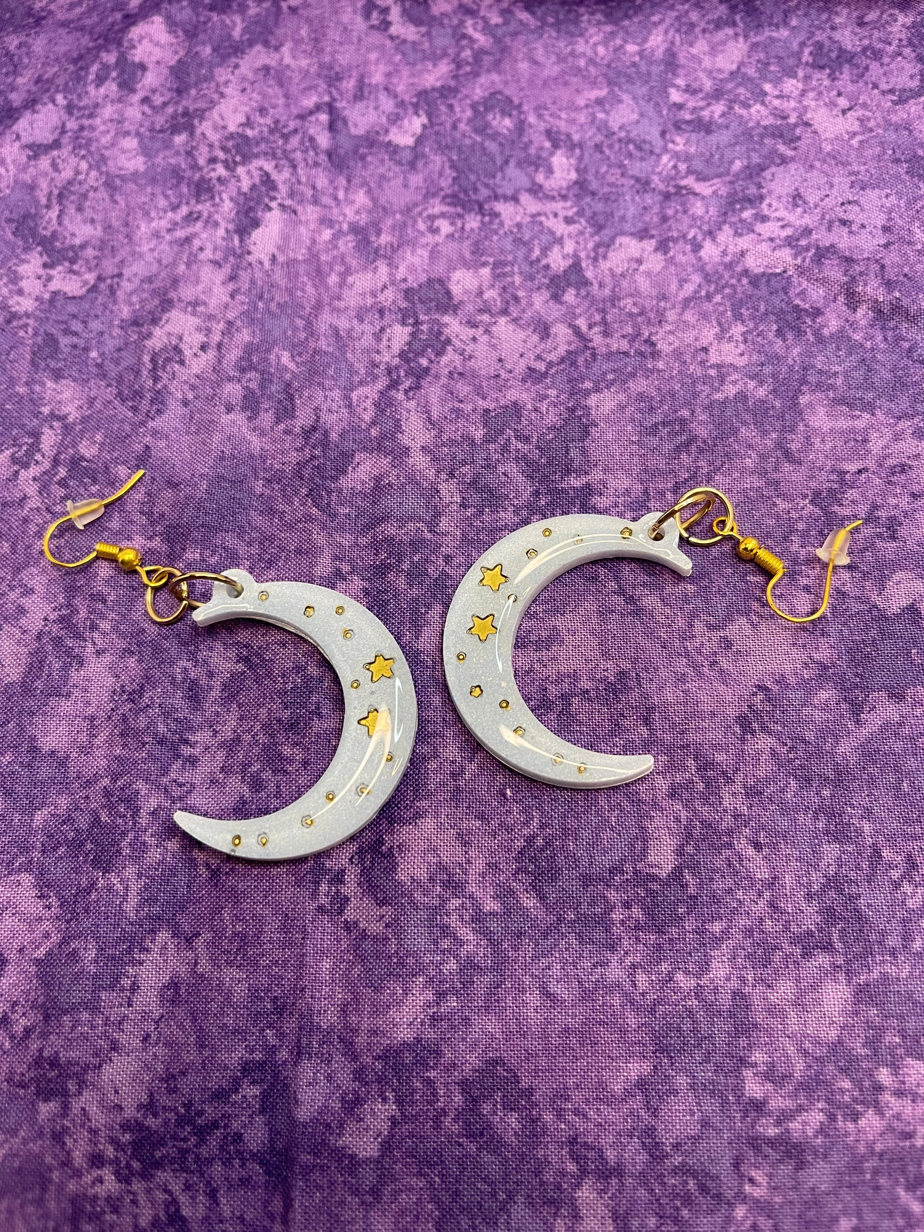 Waxing & Waning Gibbous Moon Earrings