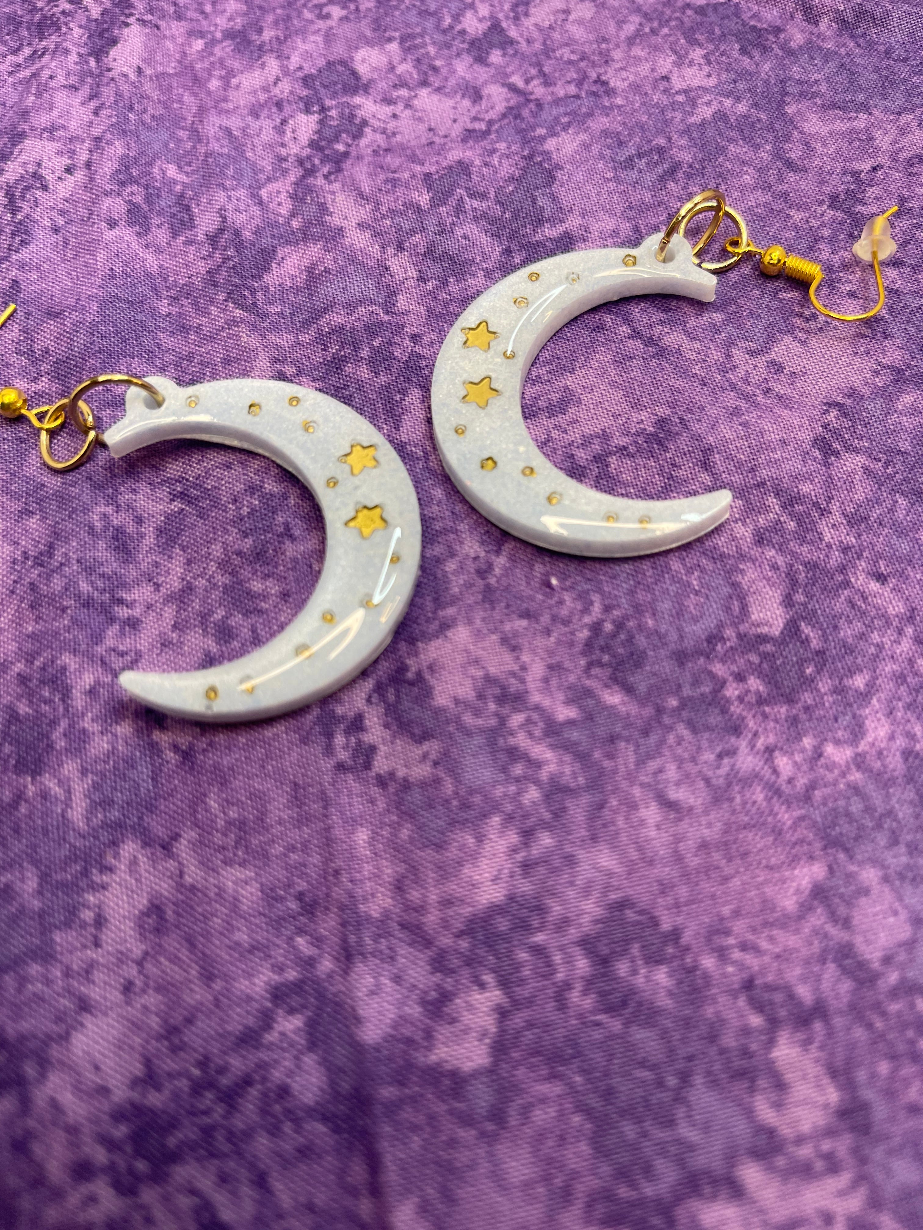 Waxing & Waning Gibbous Moon Earrings
