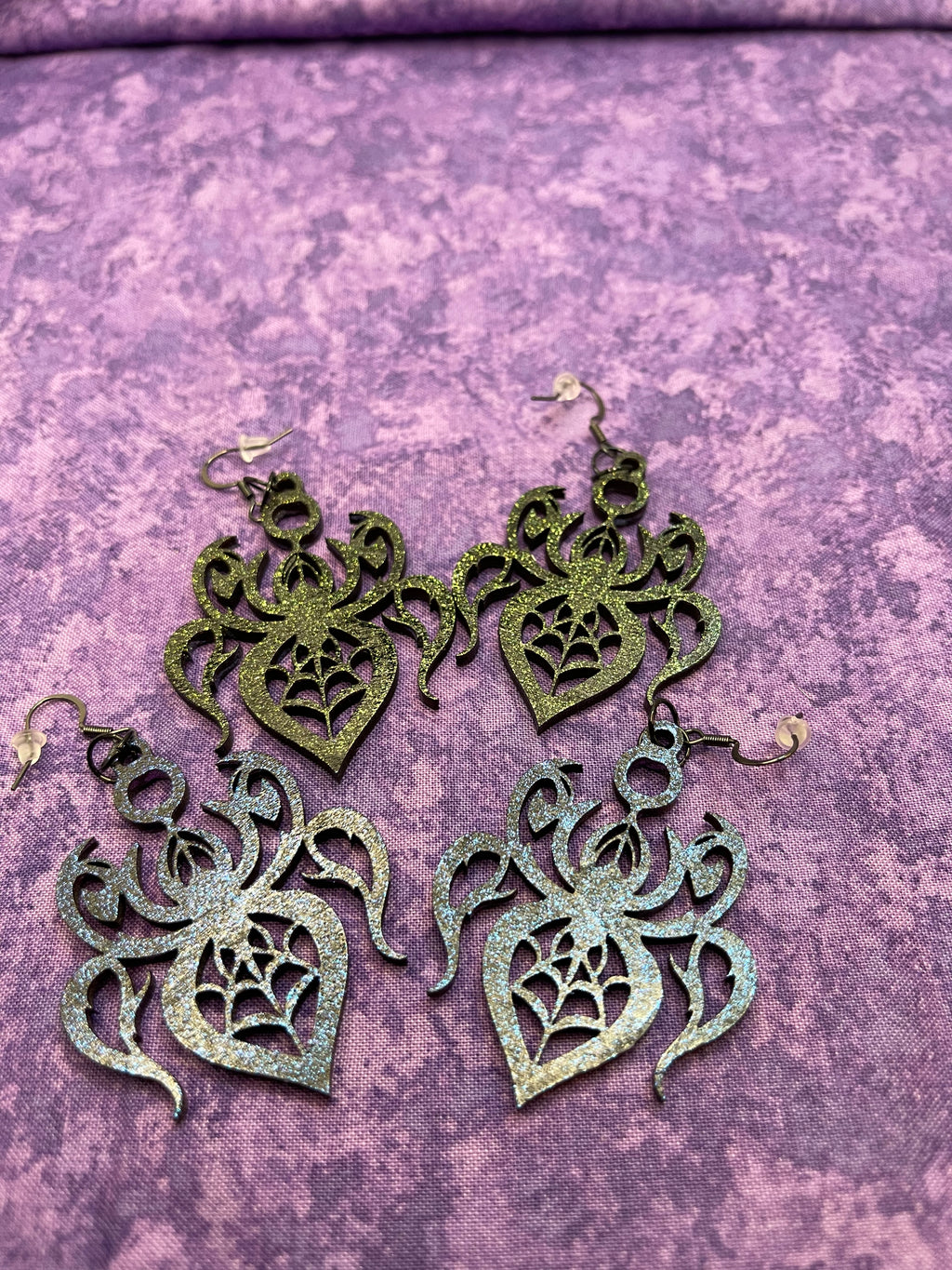 Spider Earrings with Color Shift