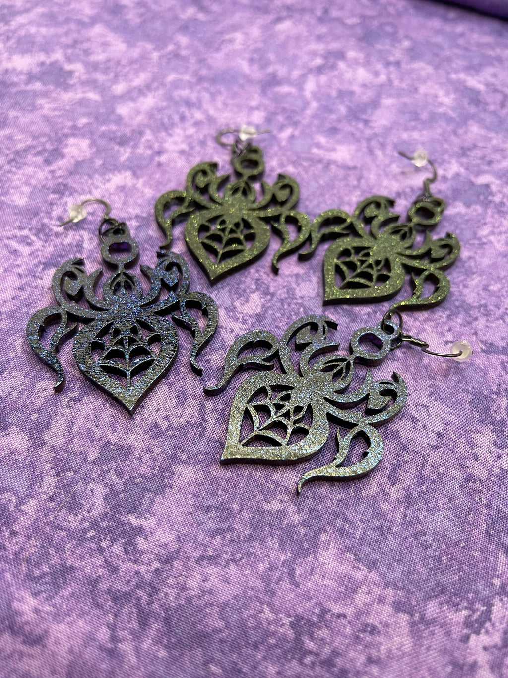 Spider Earrings with Color Shift