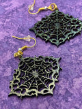 Spider Web Earrings with Color Shift
