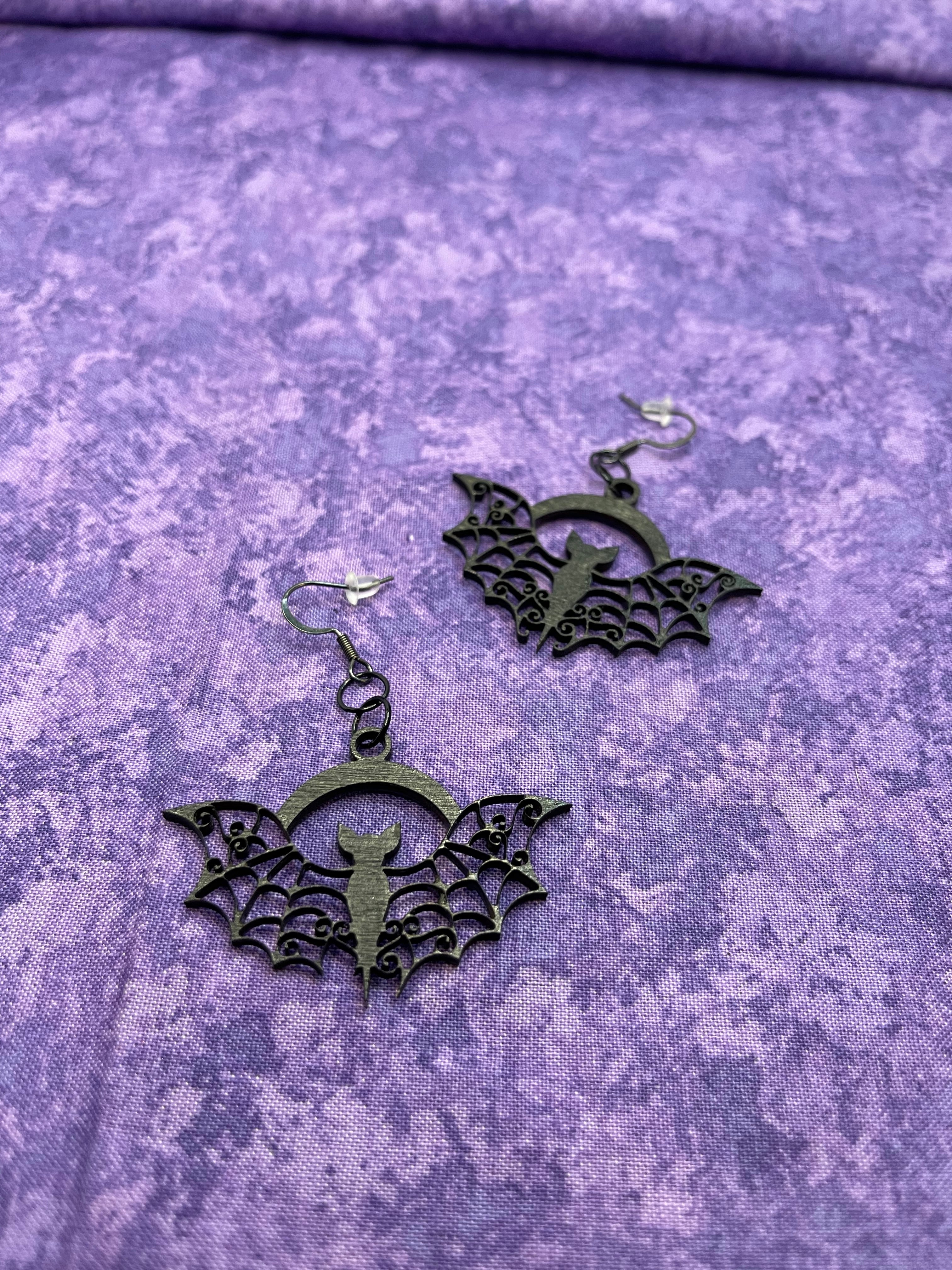 Fancy Bat Earrings