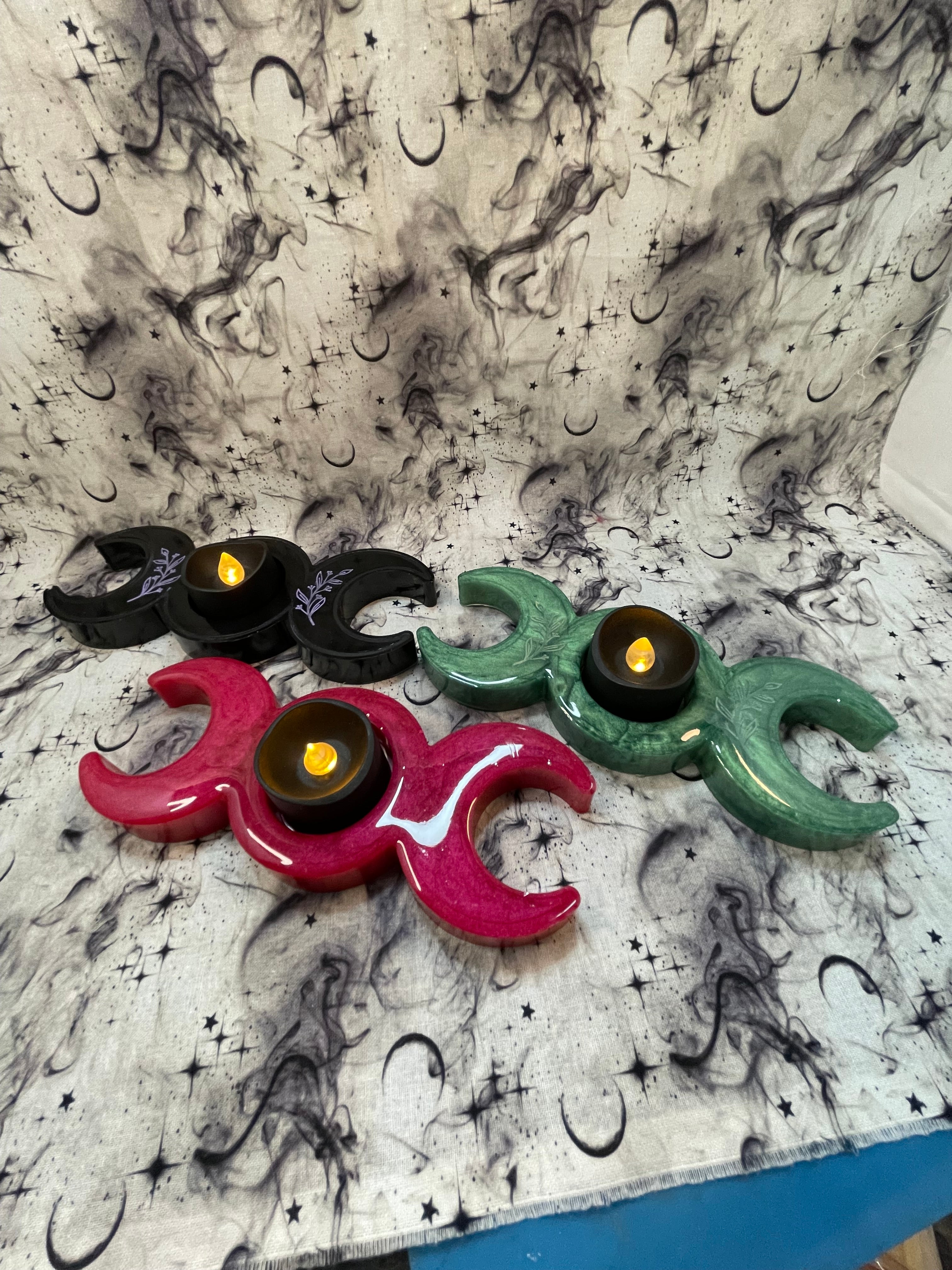 Triple Moon Candle Holders