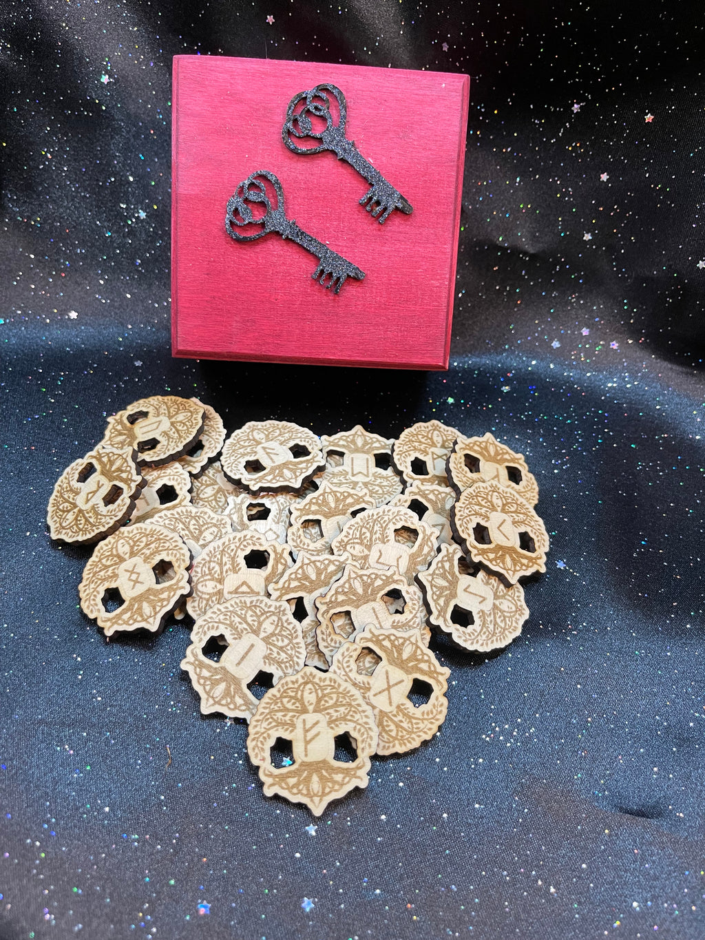 Wooden Tree Of Life Runes With Box