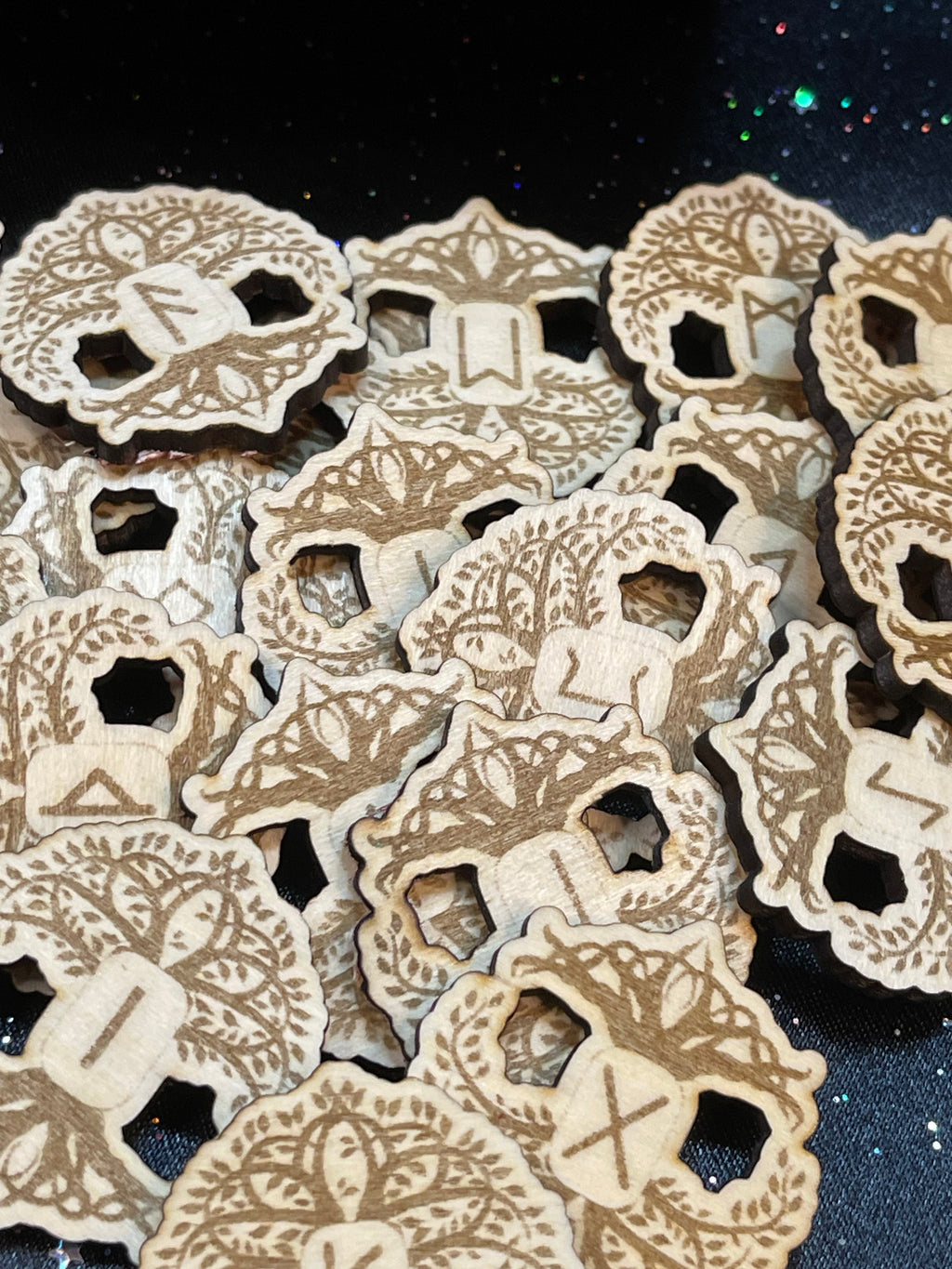 Wooden Tree Of Life Runes With Box