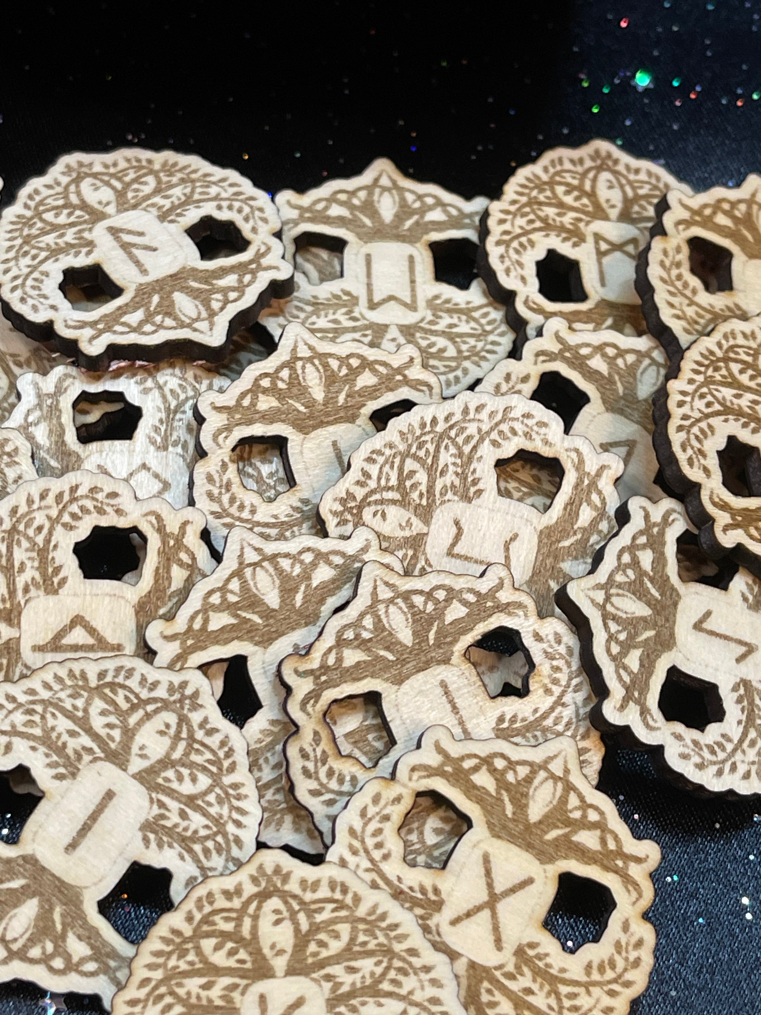 Wooden Tree Of Life Runes With Box