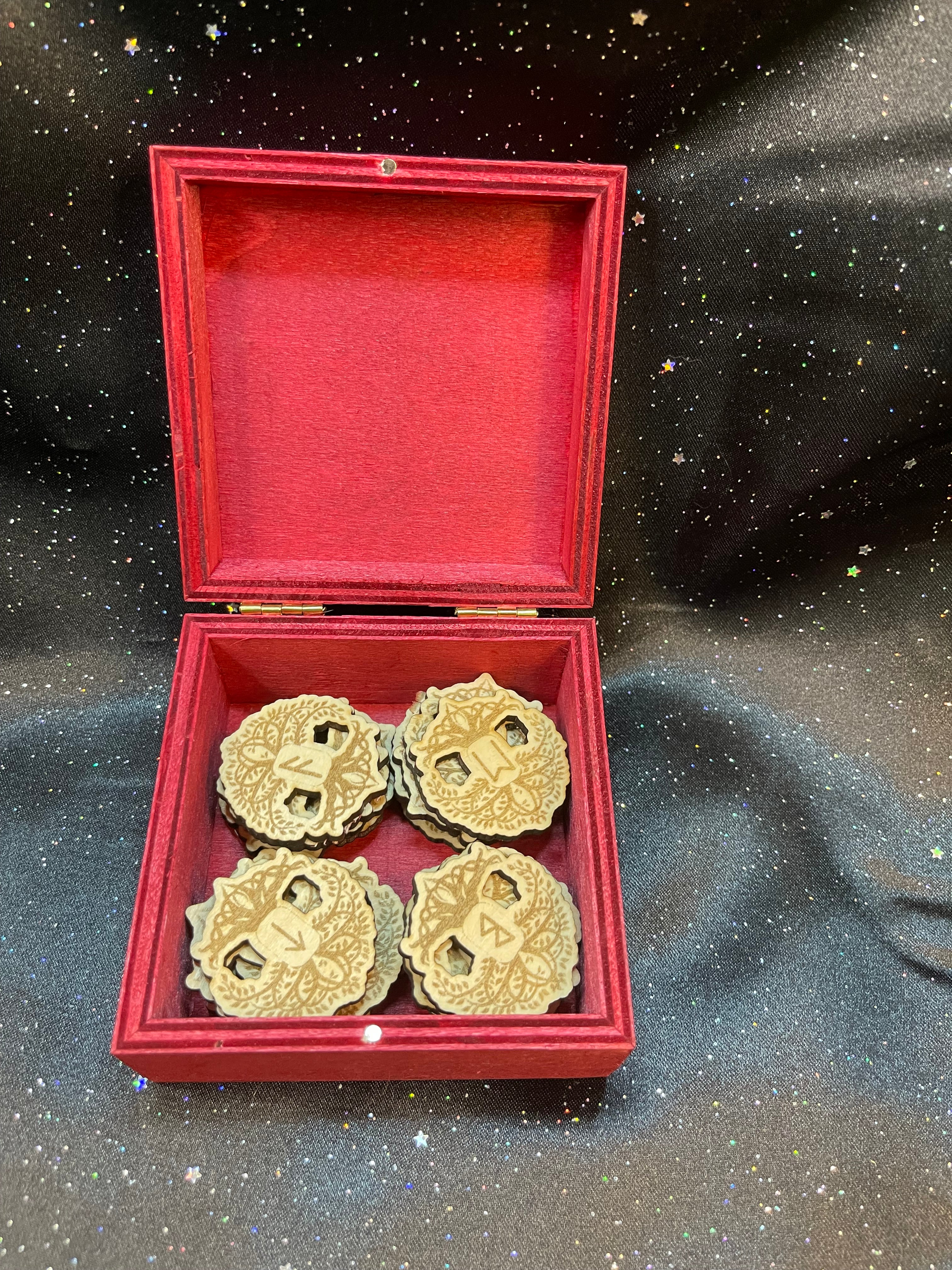 Wooden Tree Of Life Runes With Box