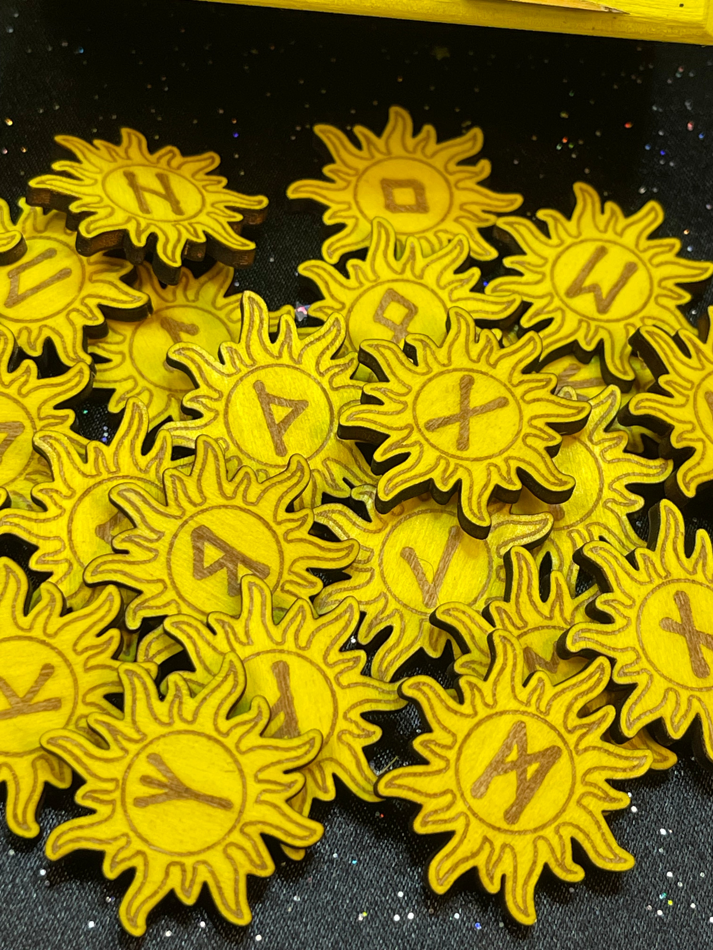 Wooden Sun Runes With Box