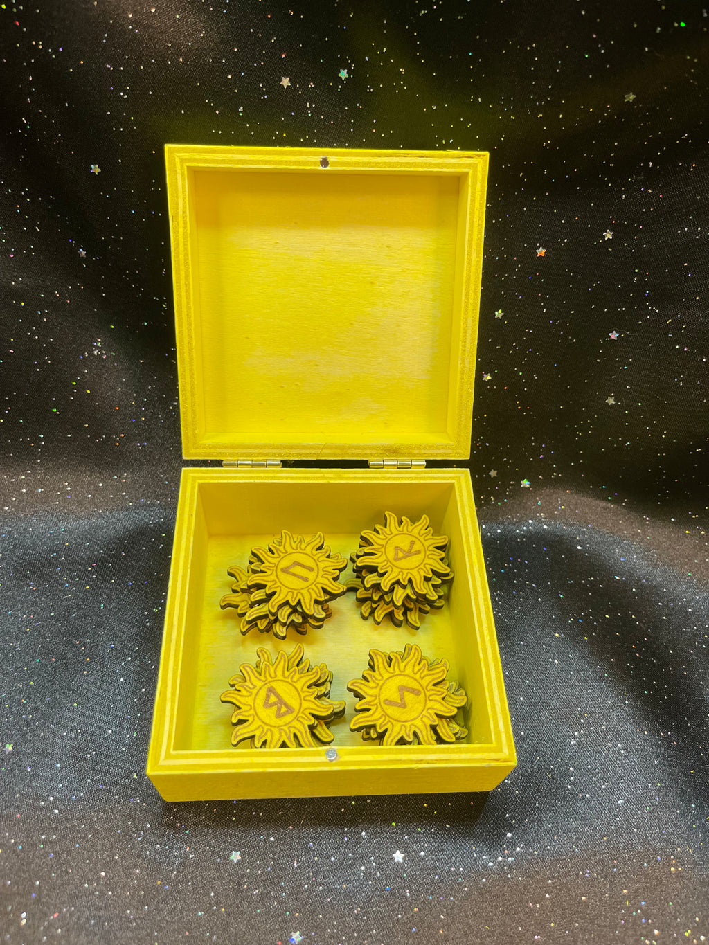 Wooden Sun Runes With Box