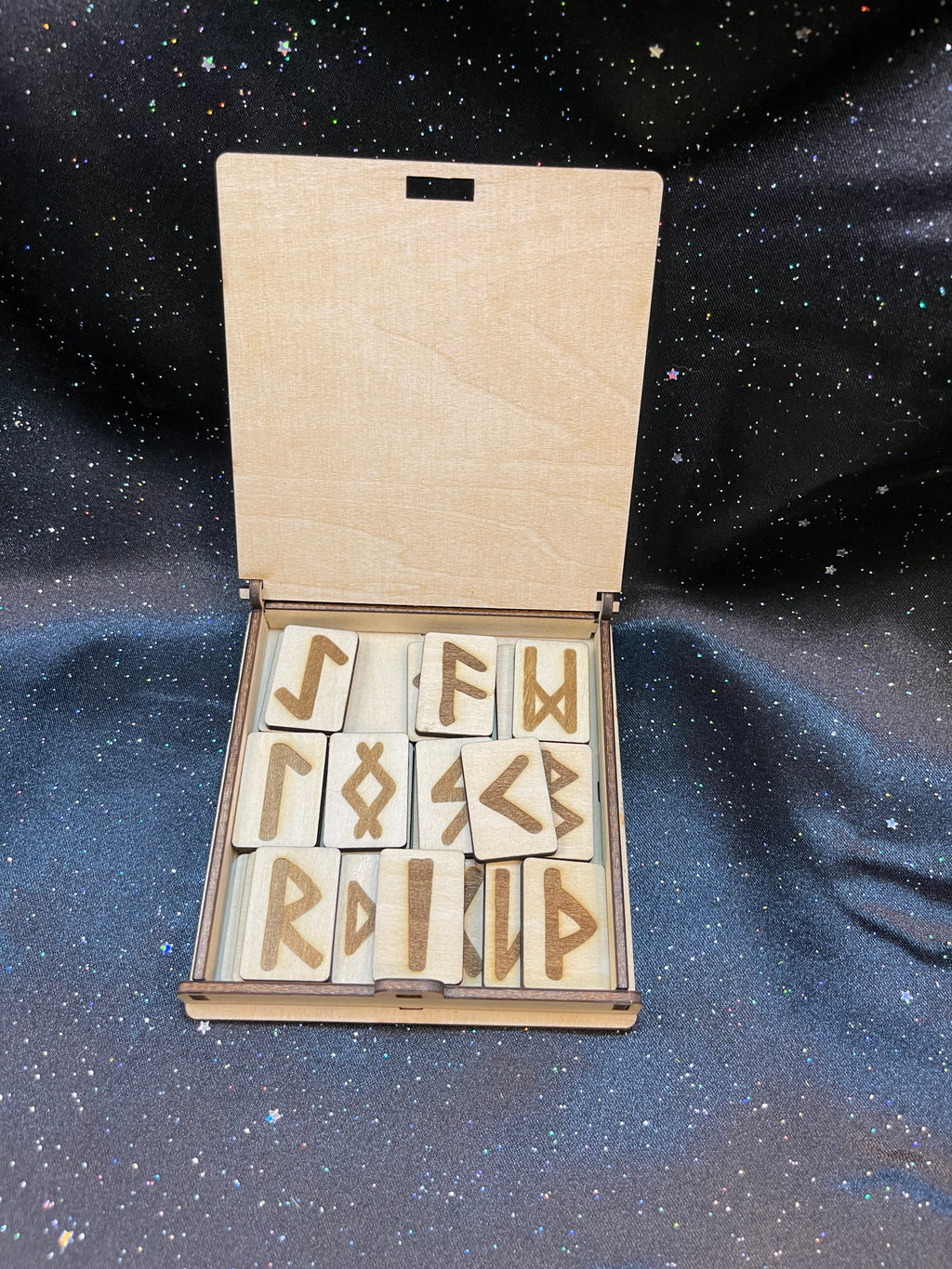 Natural Wooden Runes With Box