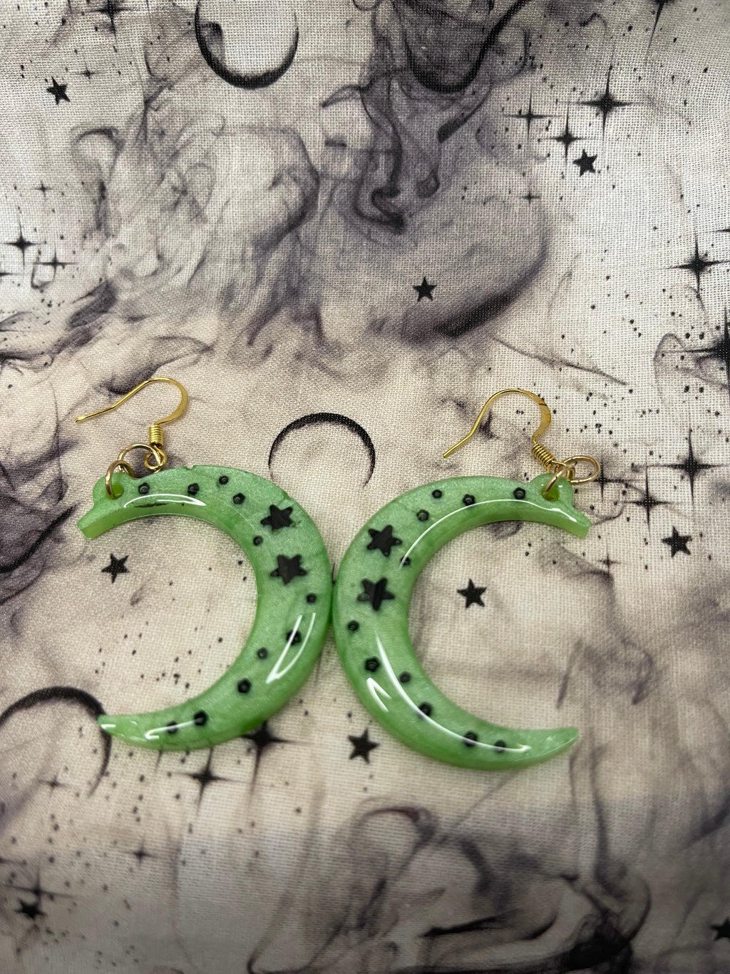 Crescent Moon Resin Earrings