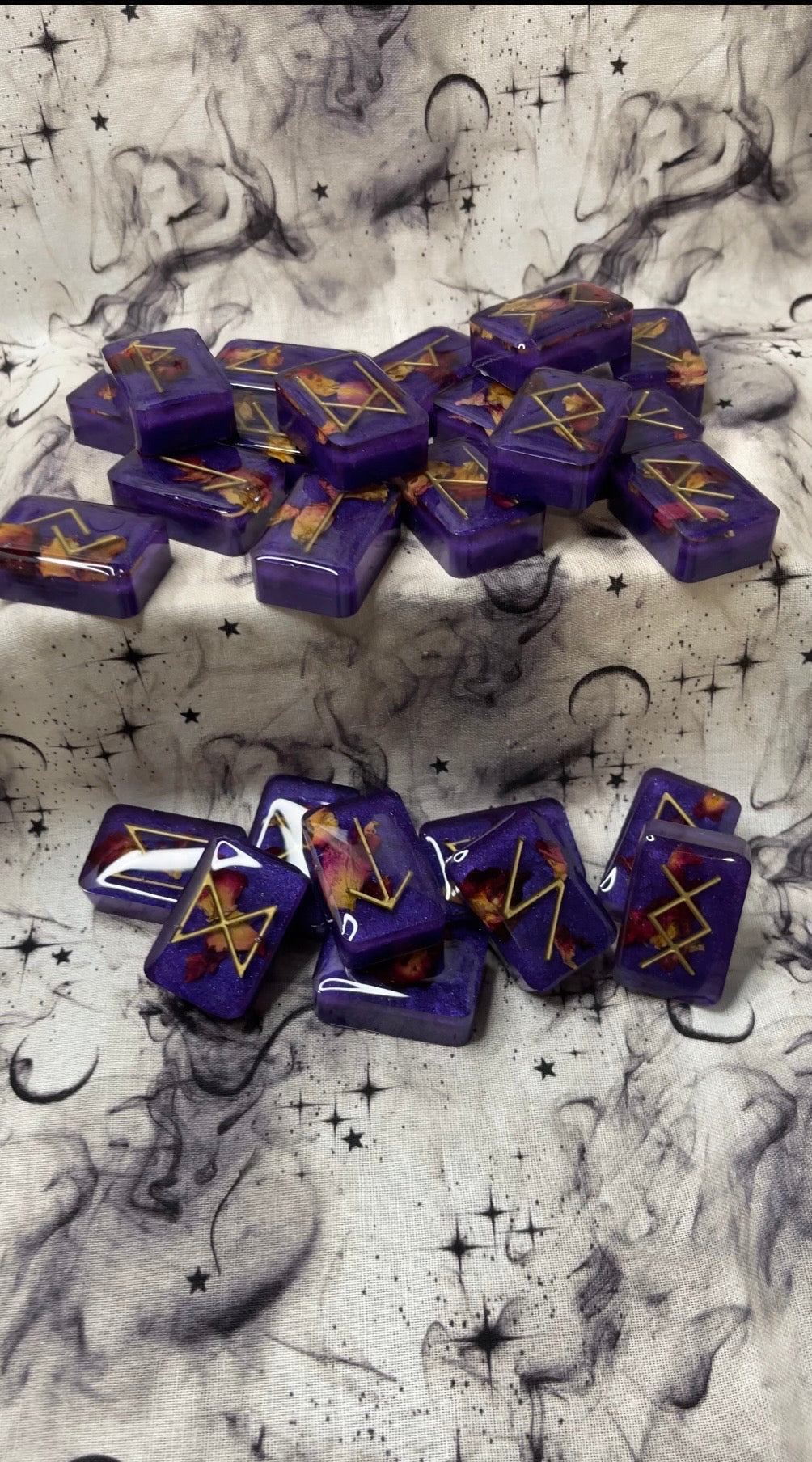 Elder Futhark Runes - Dried Flowers
