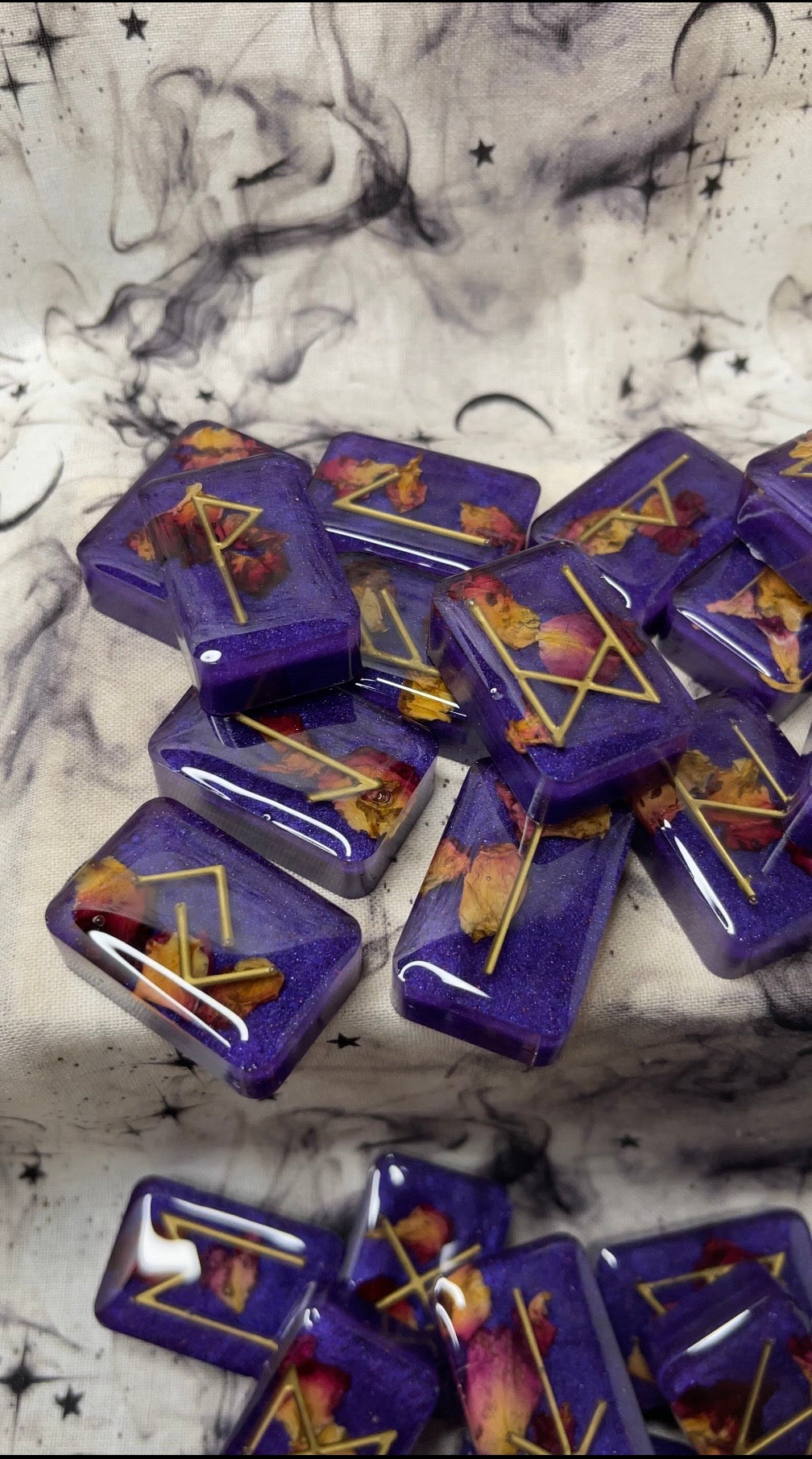 Elder Futhark Runes - Dried Flowers