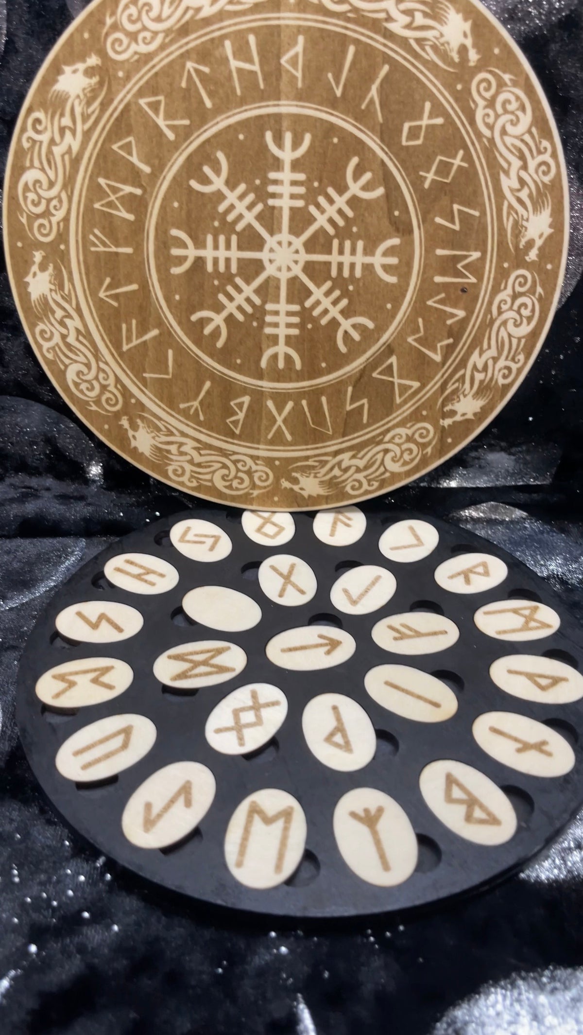 Natural Wooden Runes With Box